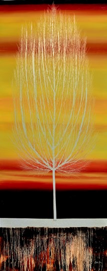 Sunset Silent Grove II by Nakisa Seika - Glazed Original Painting on Box Board